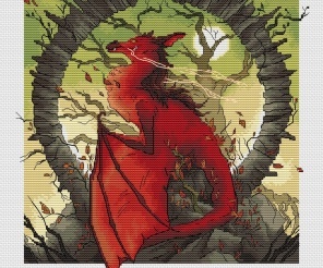 Red Dragon Cross Stitch Chart
