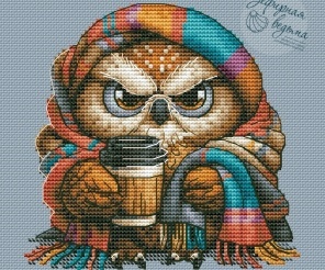 Cozy Autumn Owl Cross Stitch Pattern