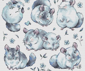 Chinchillas Cross Stitch Pattern