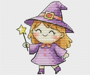 Monsters. Witch Cross Stitch Pattern