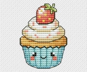 Cute Food. Cupcake Cross Stitch Pattern