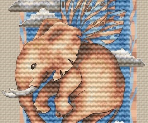 Sky Elephant Cross Stitch Pattern