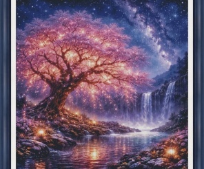The Cosmic Tree Cross Stitch Pattern