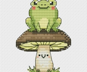 Woodland. Frog Cross Stitch Pattern