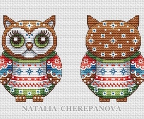 Gingerbread Toys. Owl Cross Stitch Pattern