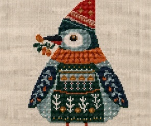Nordic Winter Bird Cross Stitch Pattern