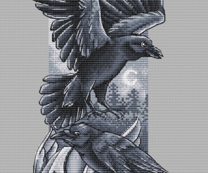 Companions of Odin. Crows Cross Stitch Pattern