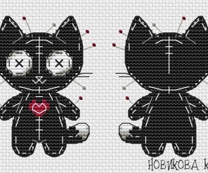 Voodoo Kitten Cross Stitch Pattern