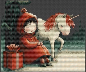 The Girl and the Unicorn Cross Stitch Pattern