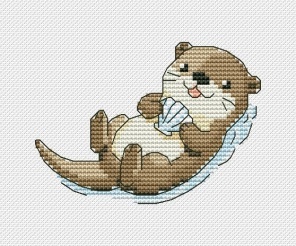 Woodland. Otter Cross Stitch Pattern