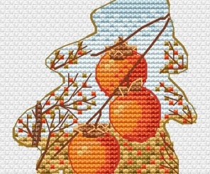Persimmon Leaf Cross Stitch Pattern