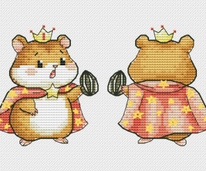 Hamsters Toys. King Cross Stitch Pattern