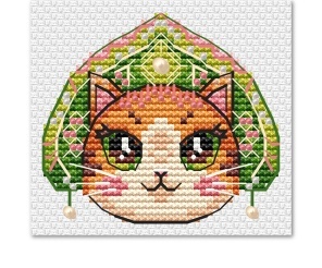 Praskovya Cat Broch Cross Stitch Pattern