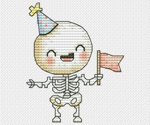 Monsters. Skelly Cross Stitch Pattern