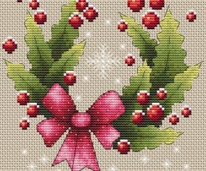 Festive Christmas Wreath Cross Stitch Chart