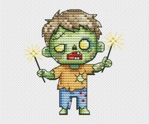 Monsters. Zombie Cross Stitch Pattern