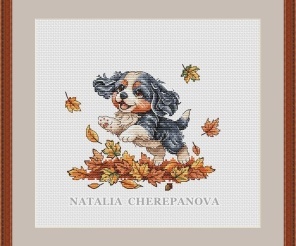 Puppy Lily Cross Stitch Pattern
