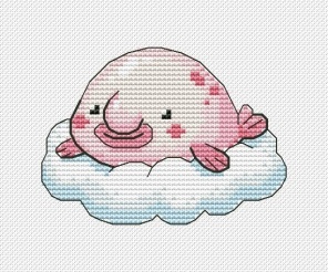 Woodland. Blobfish Cross Stitch Pattern