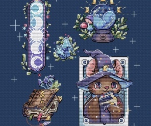 Lunar Grimoire Cross Stitch Pattern
