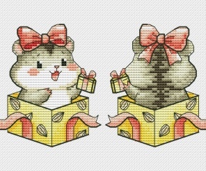 Hamsters Toys. Gift Cross Stitch Pattern
