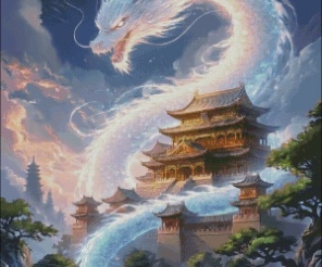 The Dragon of the Silver Night Cross Stitch Pattern