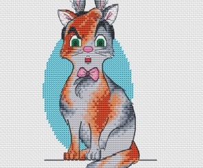 Cat in Snow Cross Stitch Pattern, code K-153 Katarinka