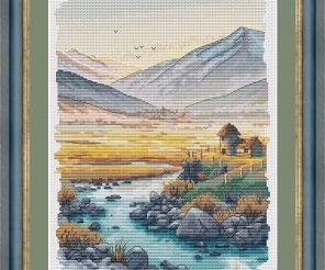 With Mountain View Cross Stitch Pattern