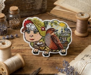 Lamb. April Cross Stitch Pattern