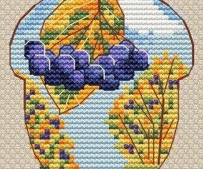 Aronia Acorn Cross Stitch Pattern