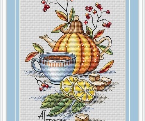 In the City of Autumn Cross Stitch Pattern, code AP-199 Anna Petunova