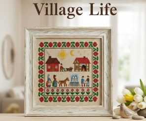 Village Life Cross Stitch Pattern