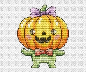 Monsters. Pumpkin Cross Stitch Pattern