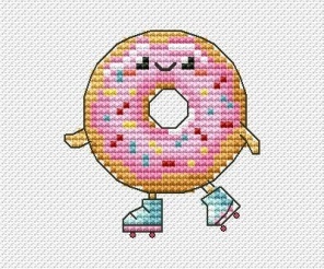 Cute Food. Donut Cross Stitch Pattern
