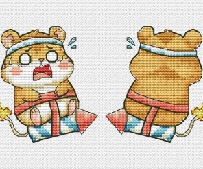 Hamsters Toys. Firework Cross Stitch Pattern