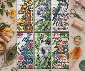 Bookmarks Keepers of the Stained Glass Garden Cross Stitch Pattern
