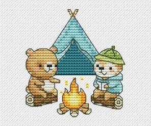 Woodland. Tent Cross Stitch Pattern