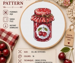 Cherry Jam Cross Stitch Pattern