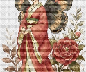 Camellia Fairy Cross Stitch Pattern
