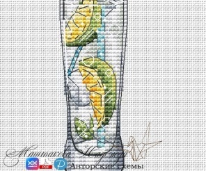Lime Mint Mojitos Cross Stitch Patterm
