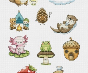 Woodland Set Cross Stitch Pattern