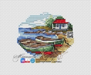 Fishing Village Cross Stitch Patterm