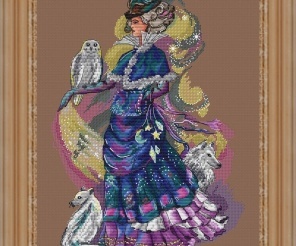 Autumn Artist Cross Stitch Pattern, code JL-049 Julia Leonova