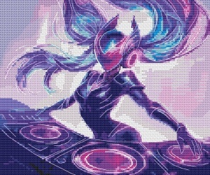 Futuristic DJ Cross Stitch Pattern