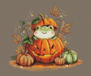 The Pumpkin Frog Cross Stitch Pattern