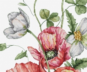 Composition with Poppies - Cross Stitch Kit