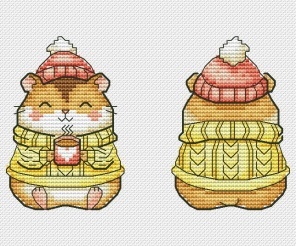 Hamsters Toys. In a Sweater Cross Stitch Pattern