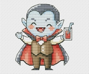Monsters. Dracula Cross Stitch Pattern