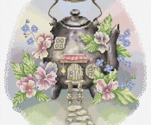 A Teapot House Cross Stitch Pattern