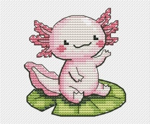 Woodland. Axolotl Cross Stitch Pattern