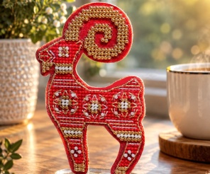 The Fiery Goat Cross Stitch Pattern